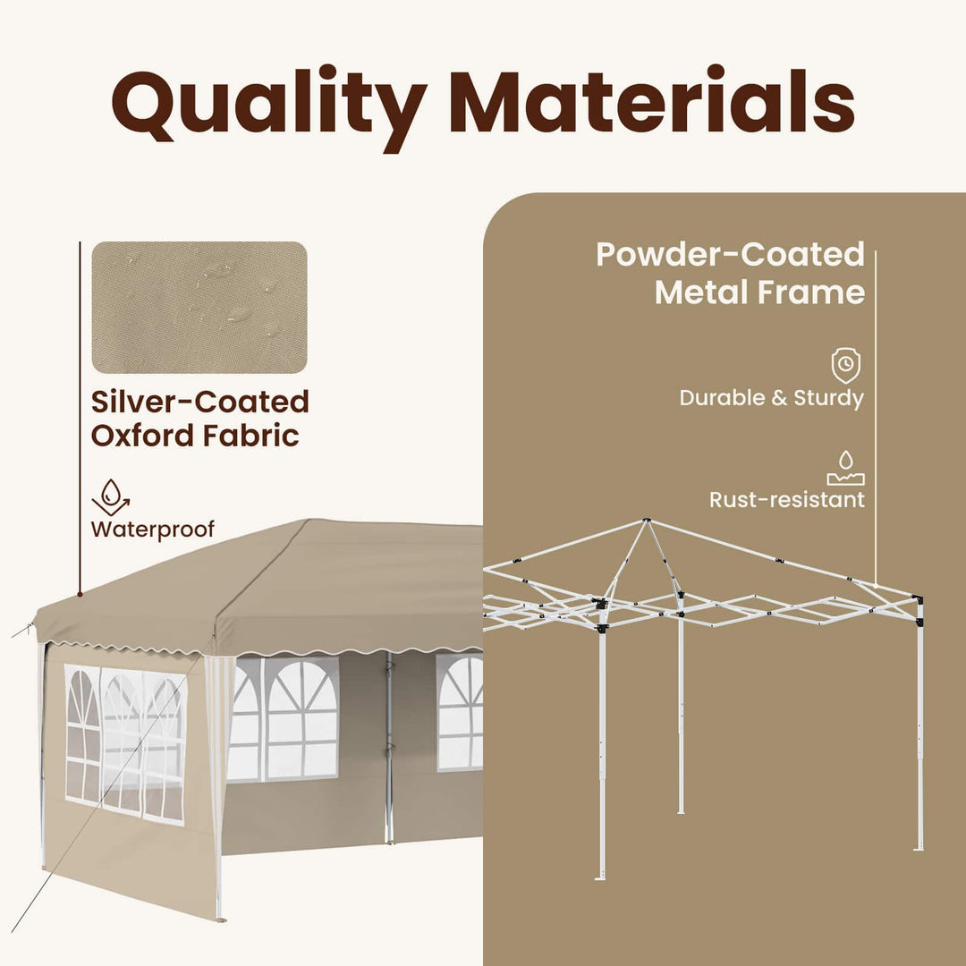 Pop-up Festtelt 575 x 289 x 245 cm Cremefarvet