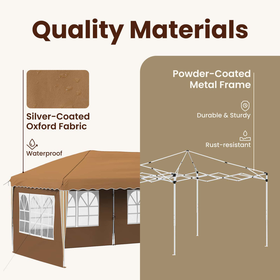 Pop-up Festtelt 575 x 289 x 245 cm Beige