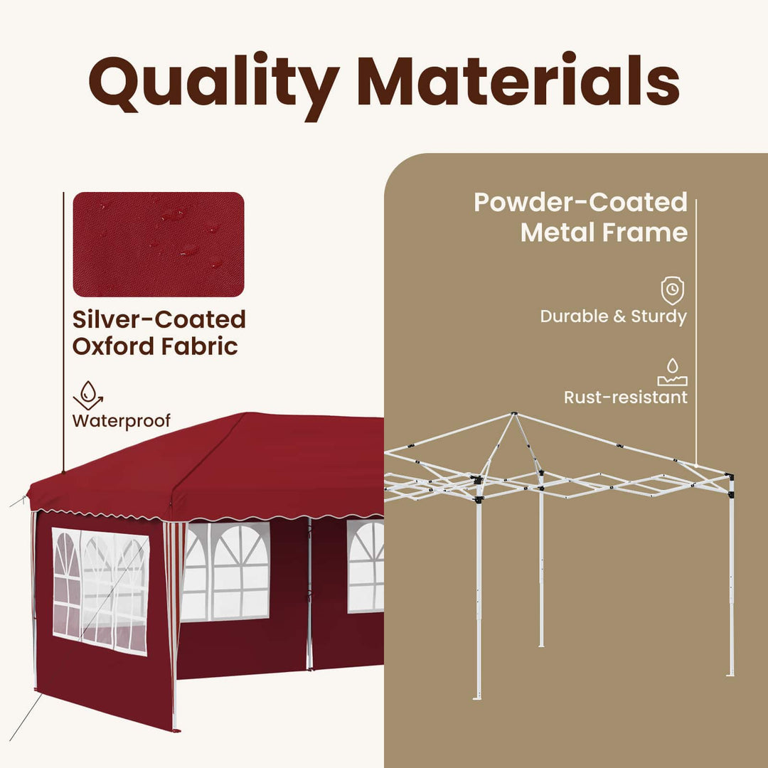 Pop-up Festtelt 575 x 289 x 245 cm Bordeaux