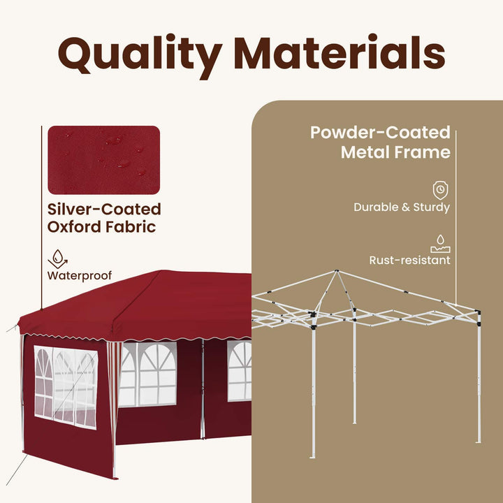 Pop-up Festtelt 575 x 289 x 245 cm Bordeaux
