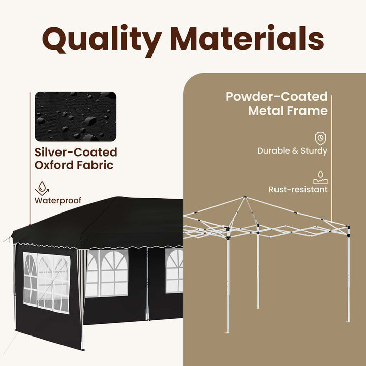 Pop-up Festtelt 575 x 289 x 245 cm Sort