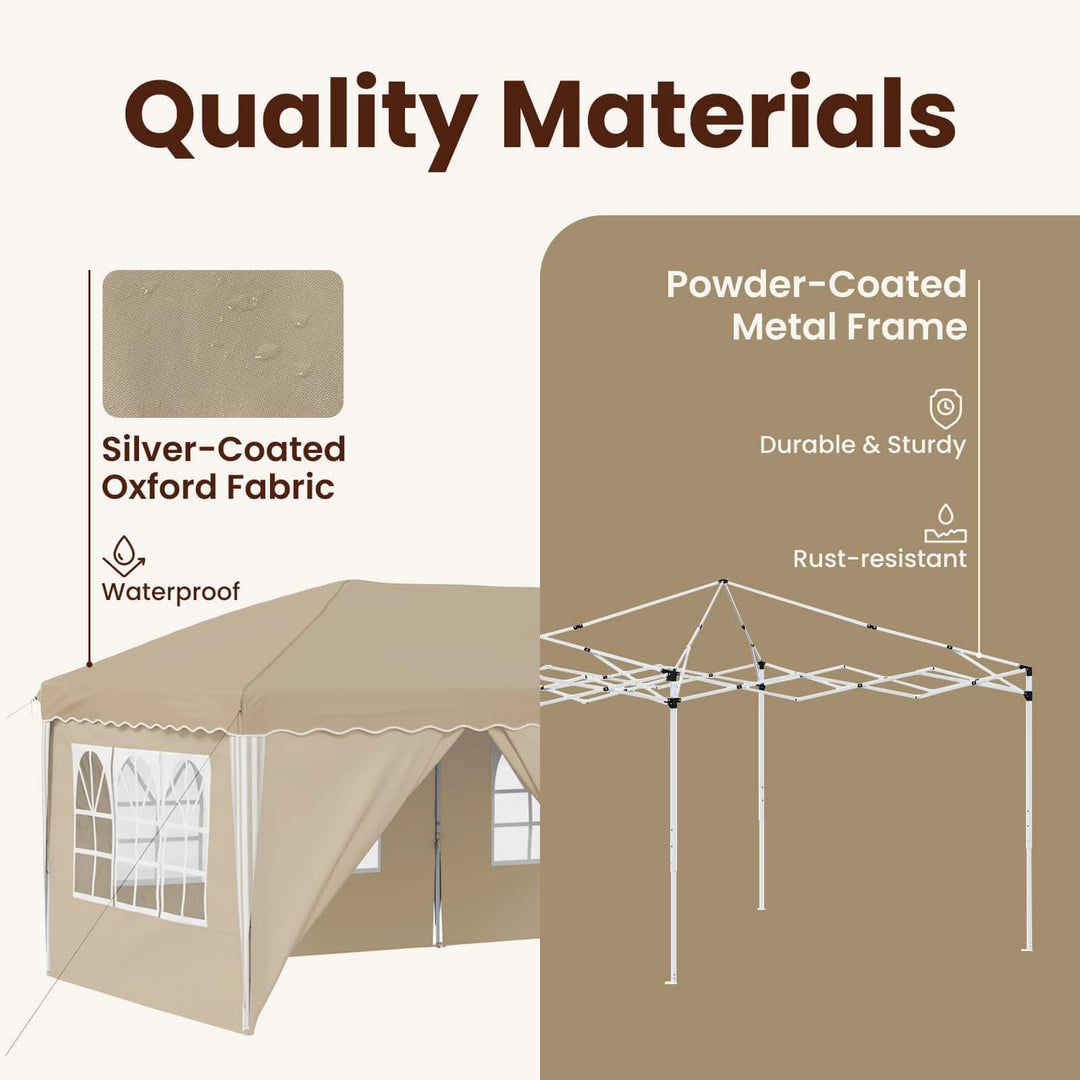 Pop-up Festtelt 575 x 288 x 245 cm Cremefarvet