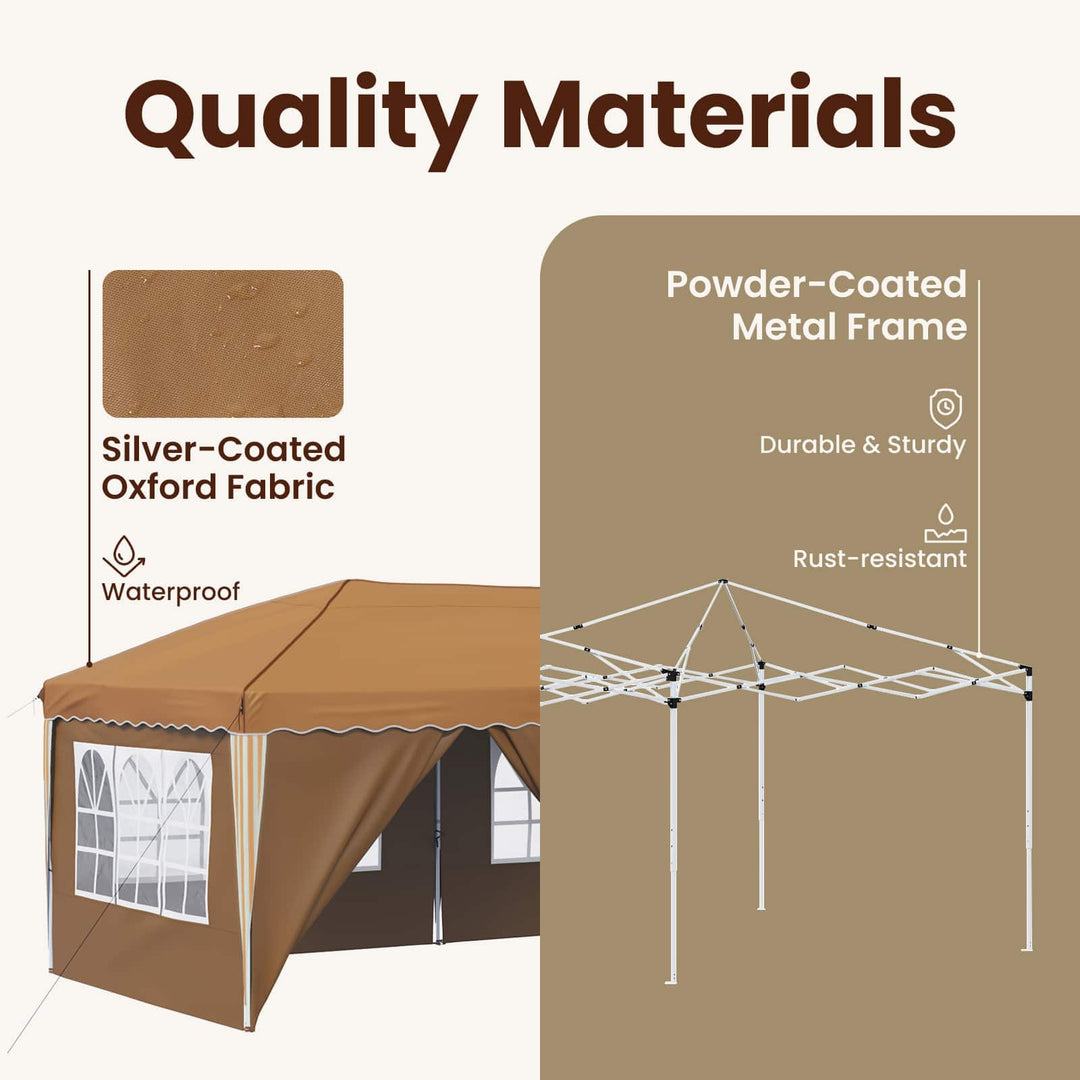 Pop-up Festtelt 575 x 288 x 245 cm Beige