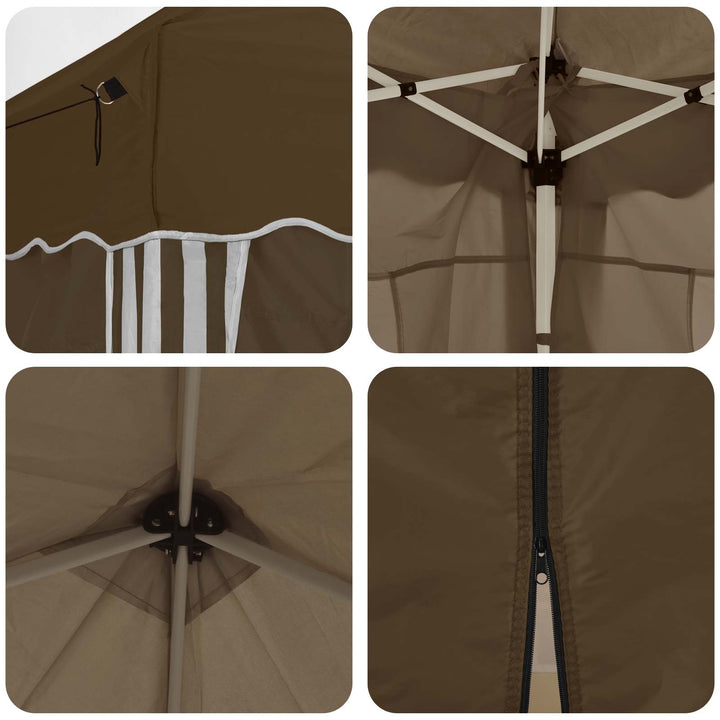 Pop-up Festtelt 575 x 288 x 245 cm Gråbrun