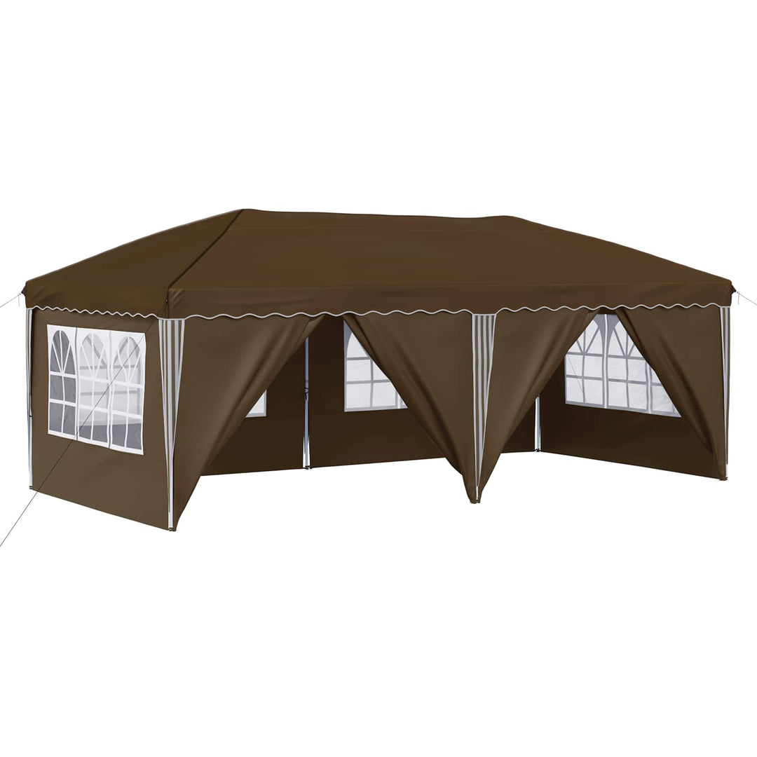 Pop-up Festtelt 575 x 288 x 245 cm Gråbrun