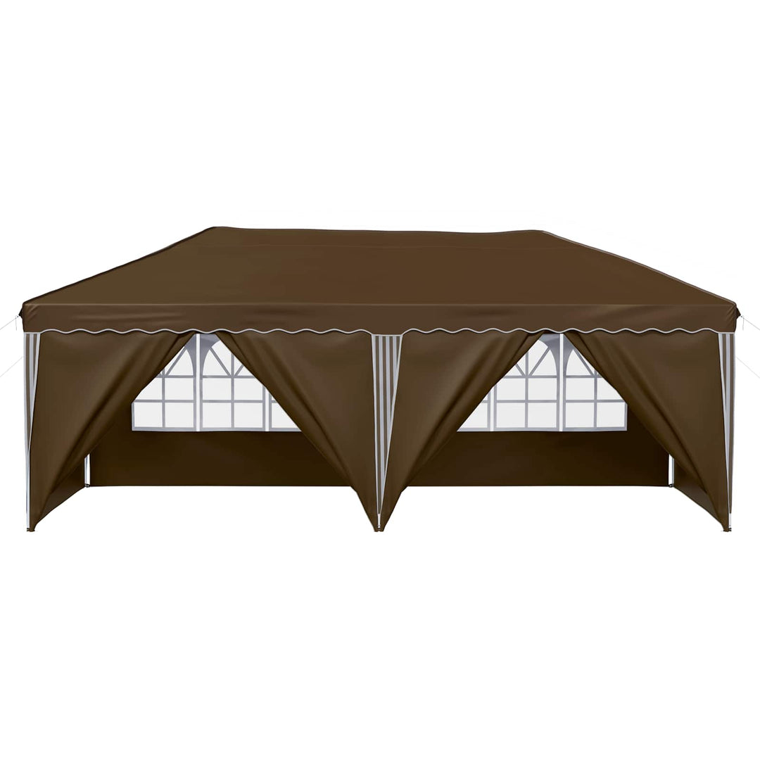 Pop-up Festtelt 575 x 288 x 245 cm Gråbrun