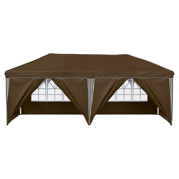 Pop-up Festtelt 575 x 288 x 245 cm Gråbrun