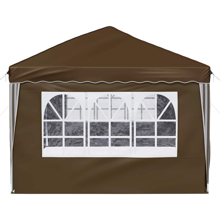 Pop-up Festtelt 575 x 288 x 245 cm Gråbrun