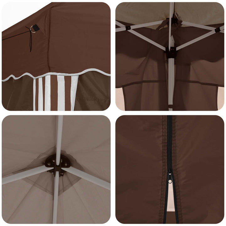 Pop-up Festtelt 575 x 288 x 245 cm Brun