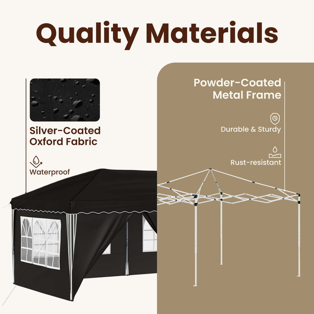 Pop-up Festtelt 575 x 288 x 245 cm Sort