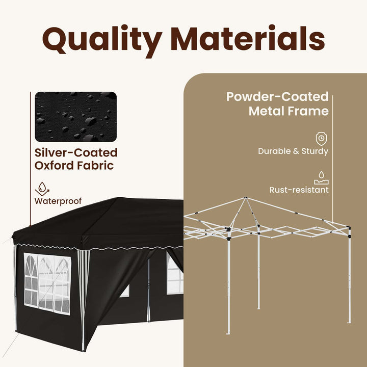 Pop-up Festtelt 575 x 288 x 245 cm Sort