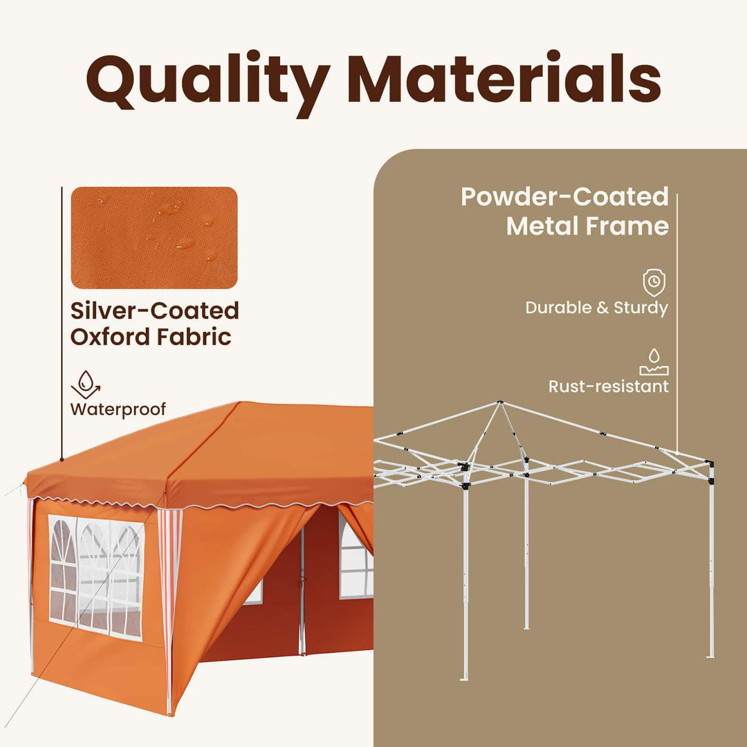 Pop-up Festtelt 575 x 288 x 245 cm Orange
