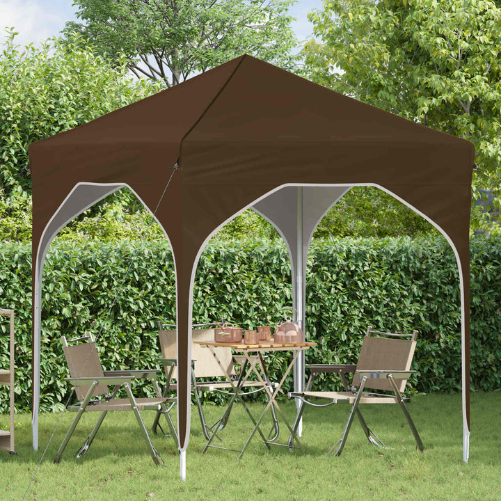 Pop-up Festtelt 194 x 194 x 245 cm Gråbrun