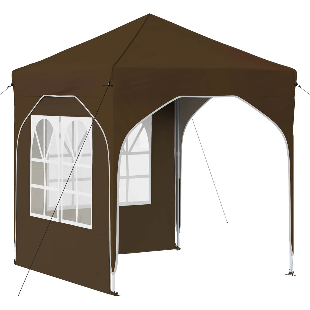 Pop-up Festtelt 192 x 192 x 245 cm Gråbrun