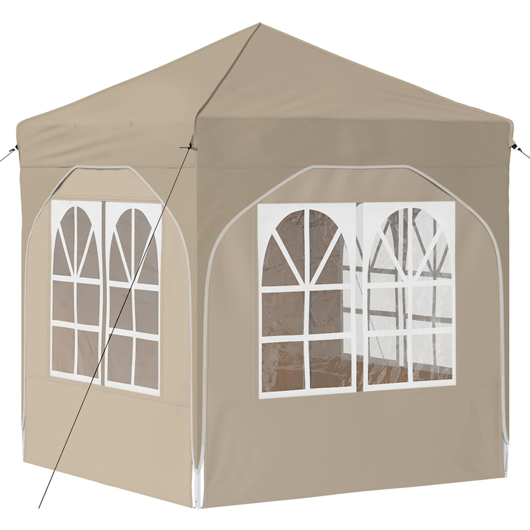 Pop-up Festtelt 192 x 192 x 245 cm Cremefarvet