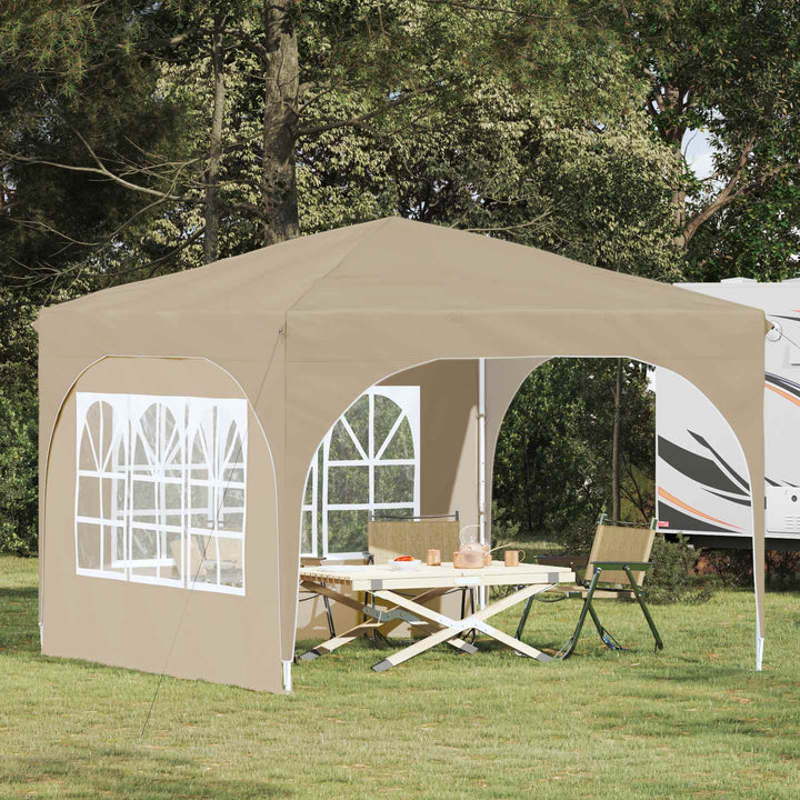 Pop-up Festtelt 290 x 290 x 245 cm Cremefarvet