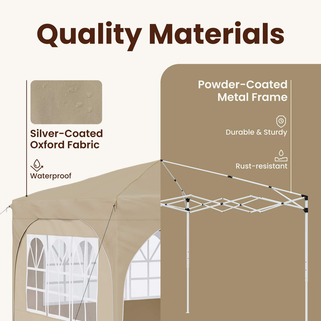 Pop-up Festtelt 290 x 290 x 245 cm Cremefarvet