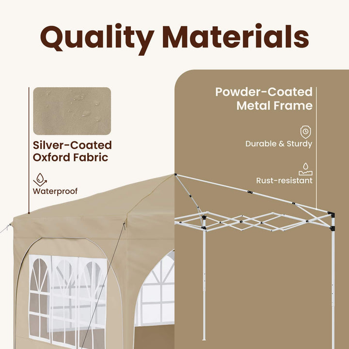 Pop-up Festtelt 290 x 290 x 245 cm Cremefarvet