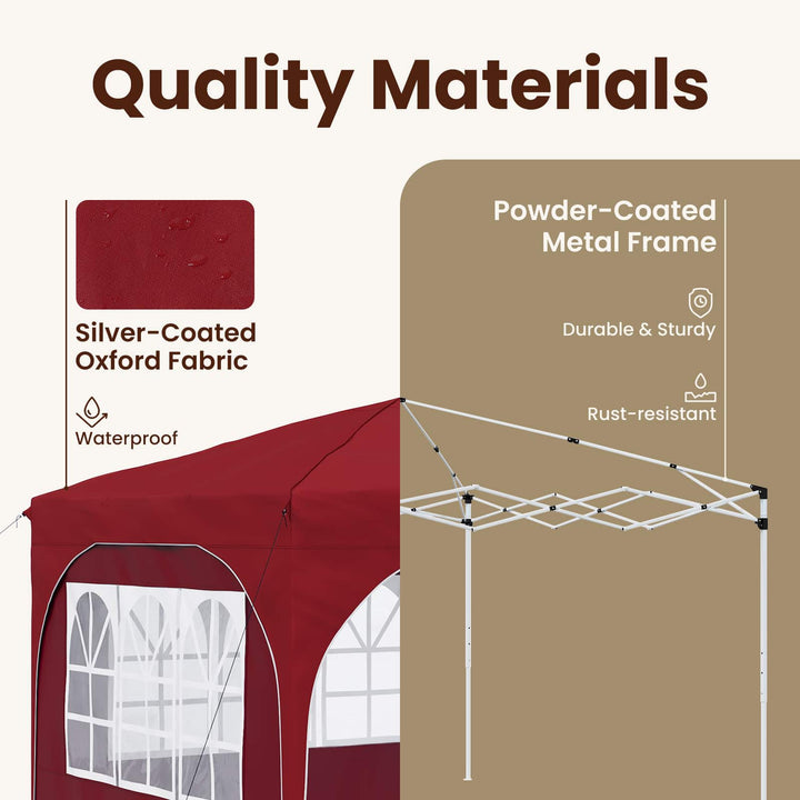 Pop-up Festtelt 290 x 290 x 245 cm Bordeaux