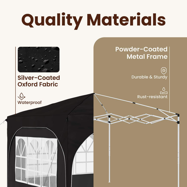 Pop-up Festtelt 290 x 290 x 245 cm Sort