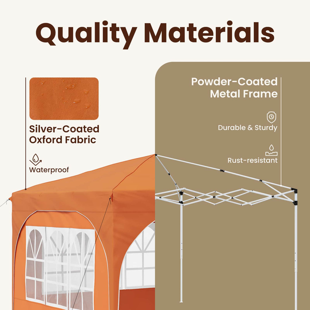Pop-up Festtelt 290 x 290 x 245 cm Orange