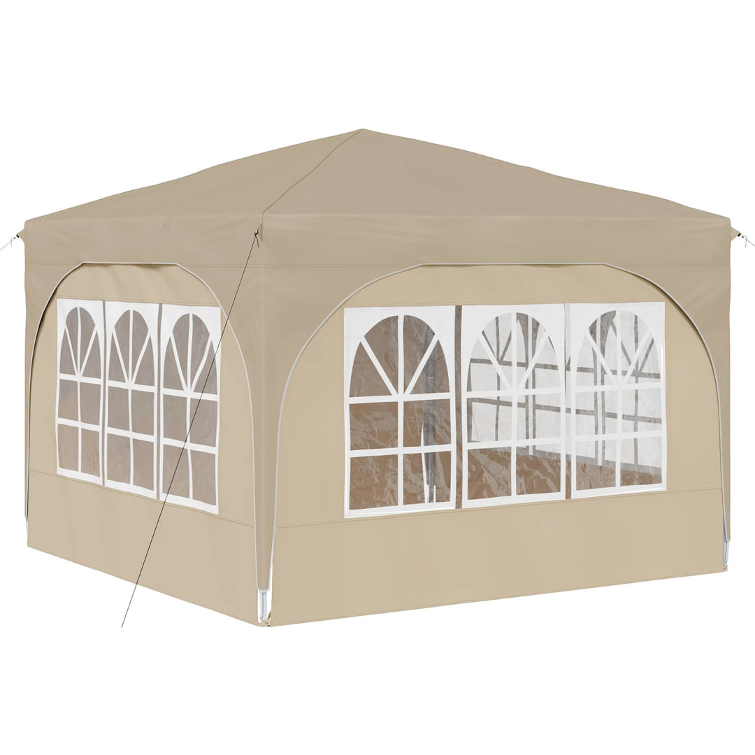Pop-up Festtelt 290 x 290 x 245 cm Cremefarvet