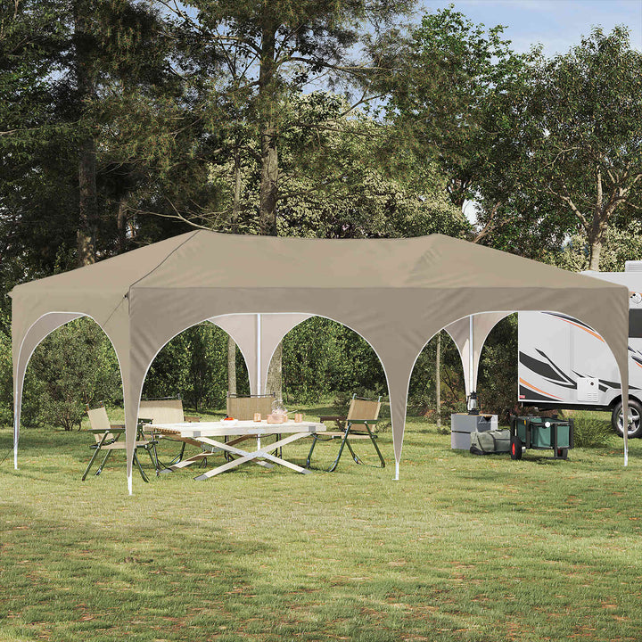 Pop-up Festtelt 575 x 288 x 245 cm Cremefarvet Oxford stof