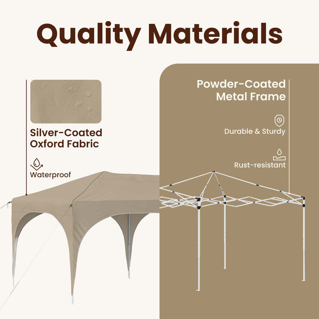 Pop-up Festtelt 575 x 288 x 245 cm Cremefarvet Oxford stof