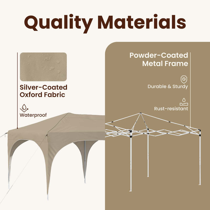 Pop-up Festtelt 575 x 288 x 245 cm Cremefarvet Oxford stof