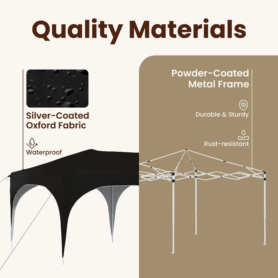 Pop-up Festtelt 575 x 288 x 245 cm Sort Oxford stof