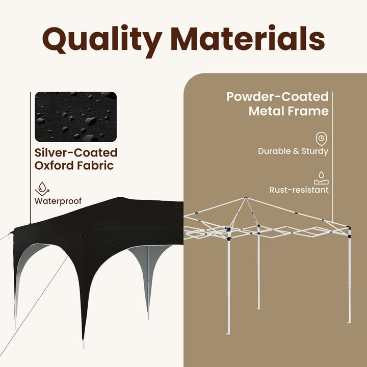 Pop-up Festtelt 575 x 288 x 245 cm Sort Oxford stof
