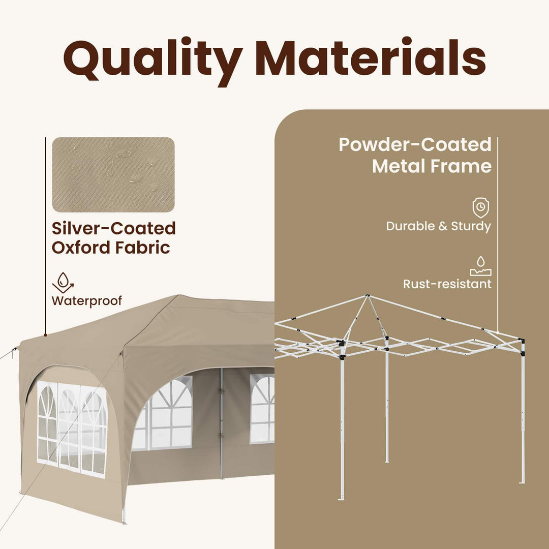 Pop-up Festtelt 575 x 288 x 245 cm Cremefarvet Oxford stof