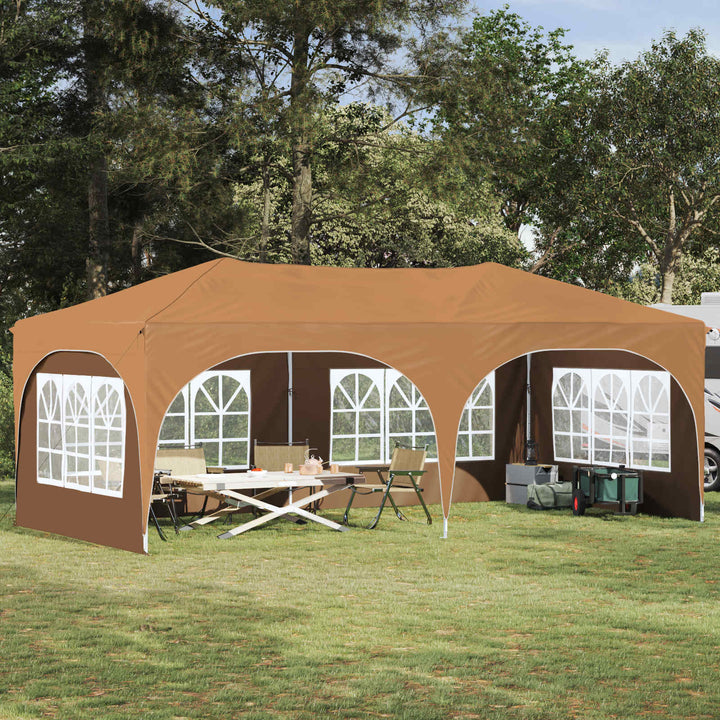 Pop-up Festtelt 575 x 288 x 245 cm Beige Oxford stof