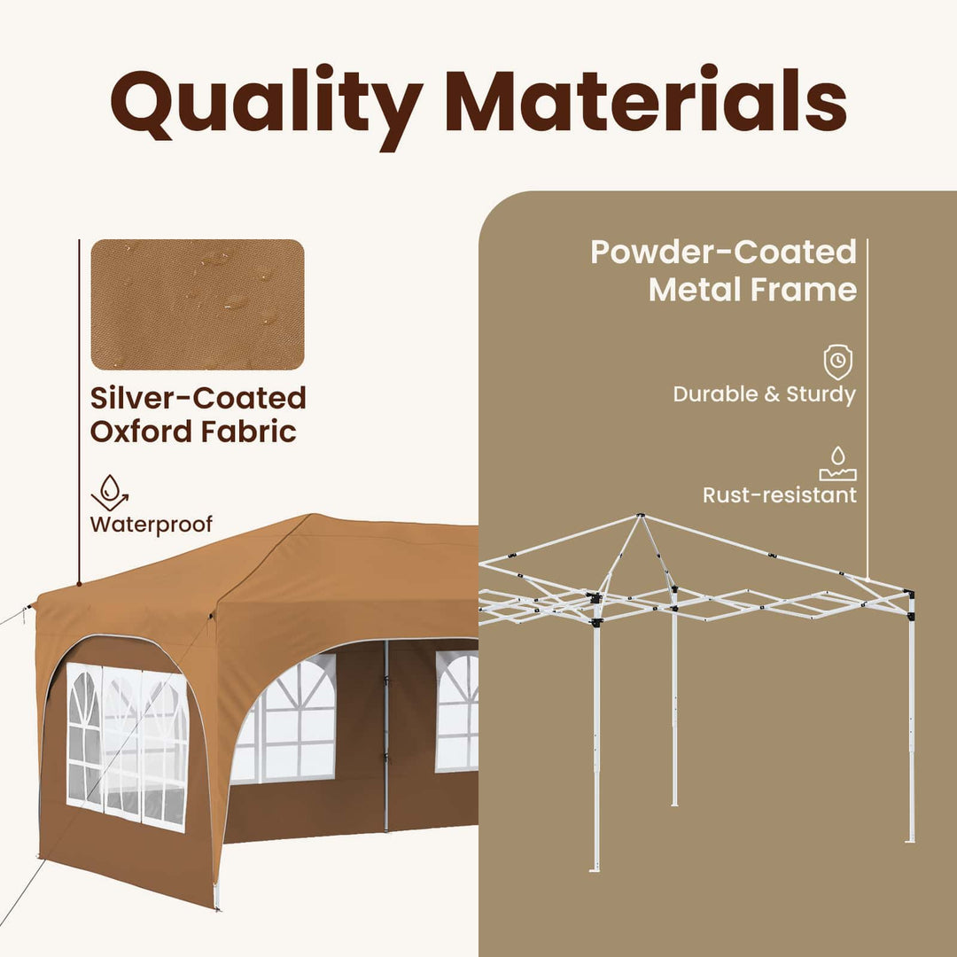 Pop-up Festtelt 575 x 288 x 245 cm Beige Oxford stof