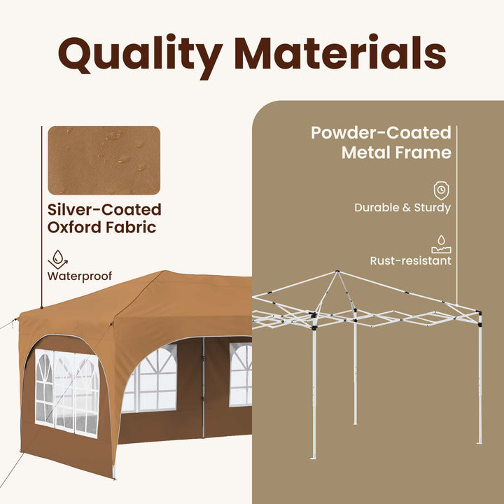Pop-up Festtelt 575 x 288 x 245 cm Beige Oxford stof