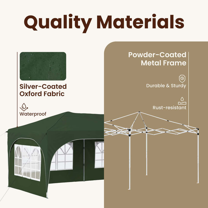 Pop-up Festtelt 575 x 288 x 245 cm Grøn Oxford stof