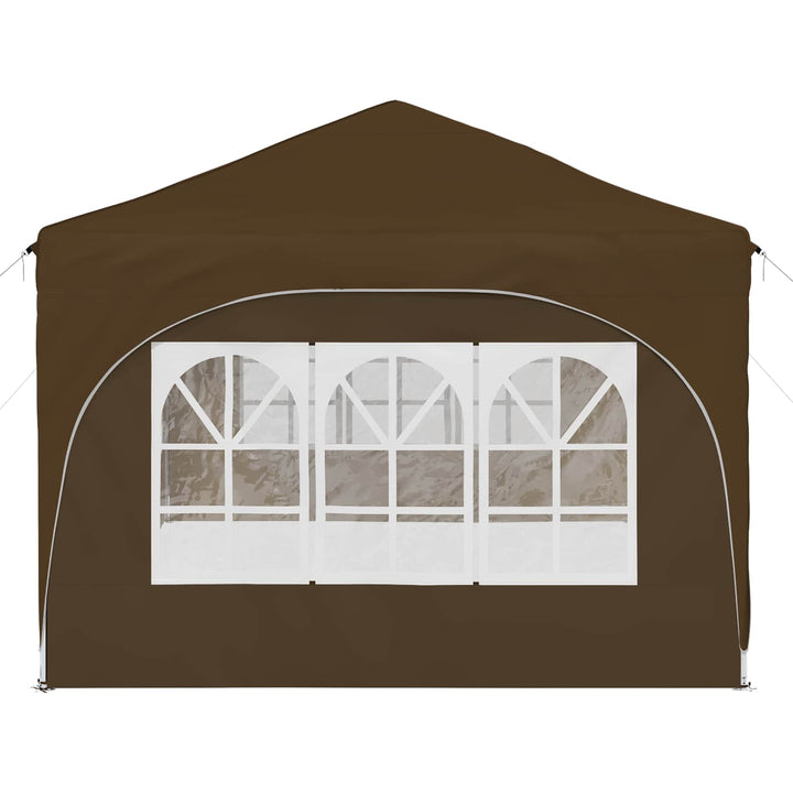 Pop-up Festtelt 575 x 288 x 245 cm Gråbrun Oxford stof
