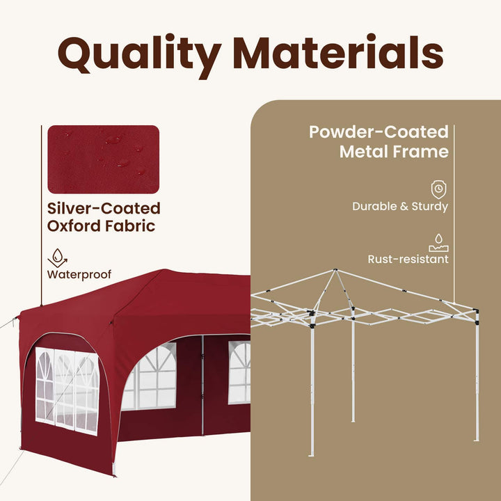 Pop-up Festtelt 575 x 288 x 245 cm Bordeaux Oxford stof