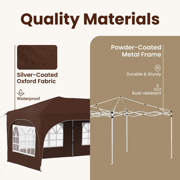 Pop-up Festtelt 575 x 288 x 245 cm Brun Oxford stof