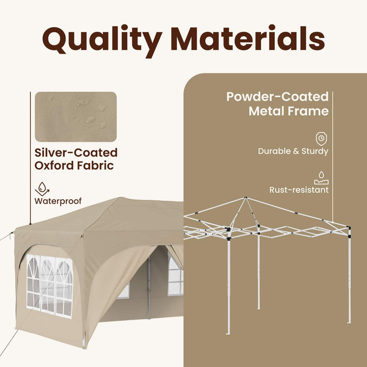 Pop-up Festtelt 575 x 288 x 245 cm Cremefarvet Oxford stof