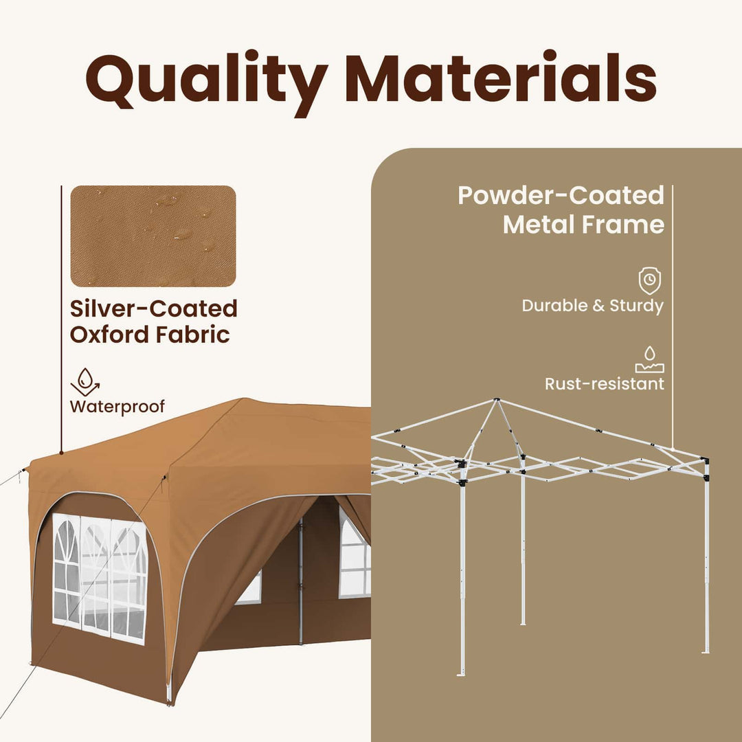 Pop-up Festtelt 575 x 288 x 245 cm Beige Oxford stof
