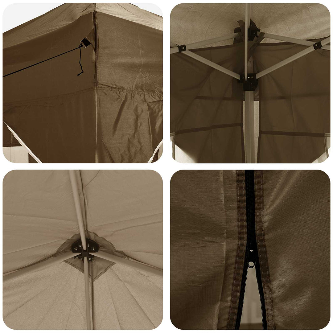 Pop-up Festtelt 575 x 288 x 245 cm Gråbrun Oxford stof