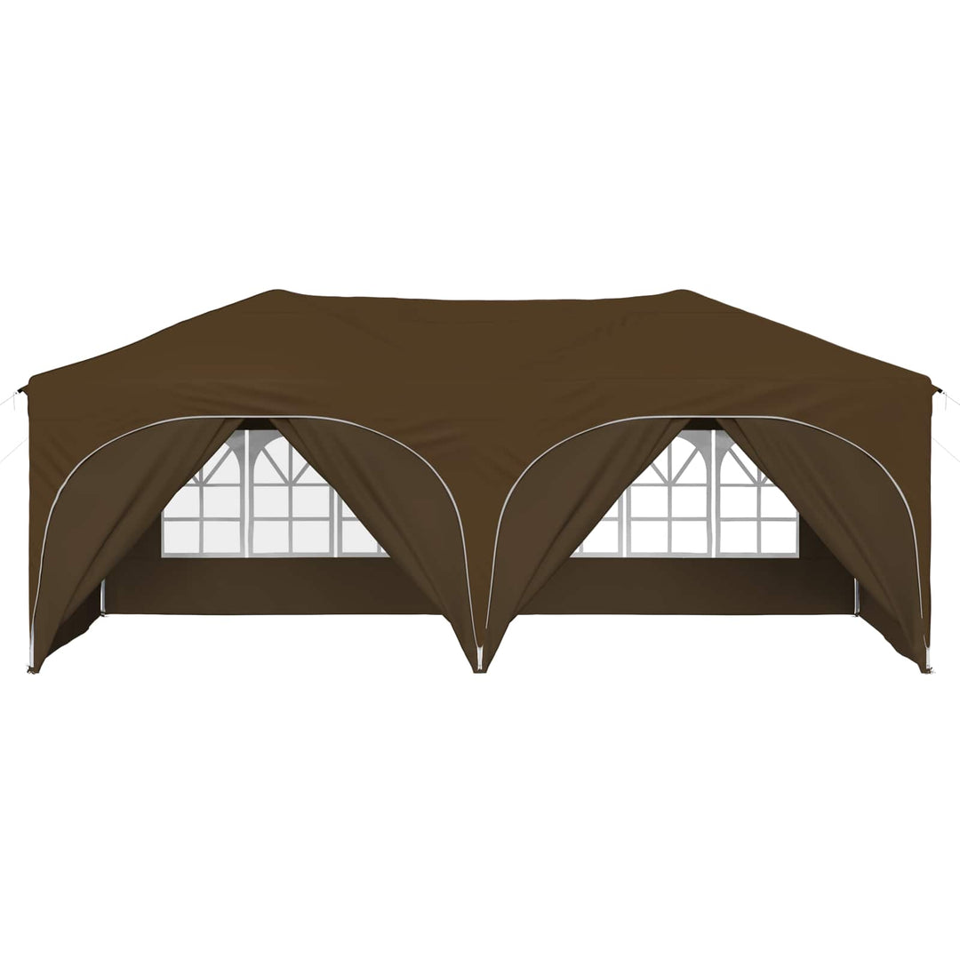 Pop-up Festtelt 575 x 288 x 245 cm Gråbrun Oxford stof