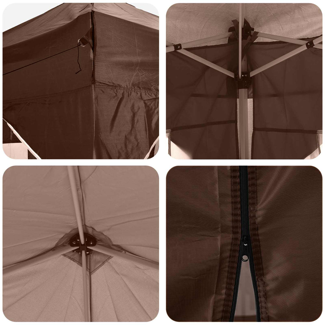 Pop-up Festtelt 575 x 288 x 245 cm Brun Oxford stof