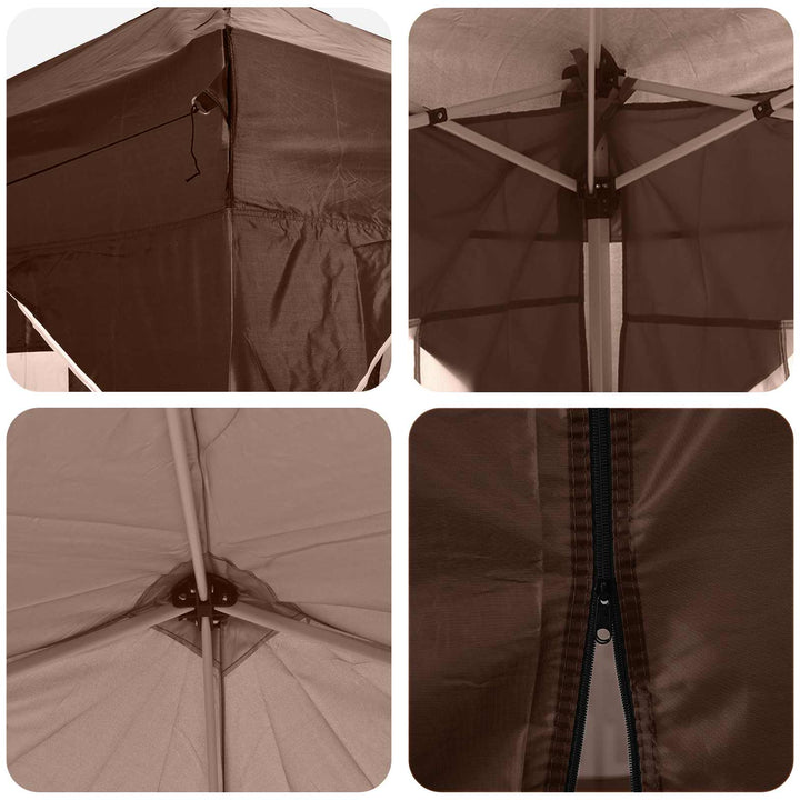 Pop-up Festtelt 575 x 288 x 245 cm Brun Oxford stof