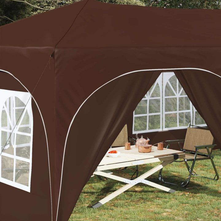 Pop-up Festtelt 575 x 288 x 245 cm Brun Oxford stof