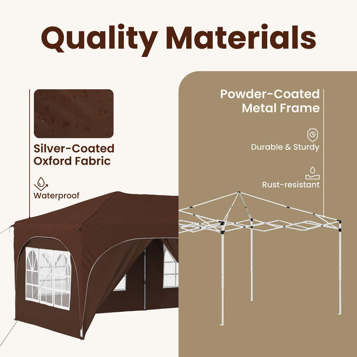 Pop-up Festtelt 575 x 288 x 245 cm Brun Oxford stof