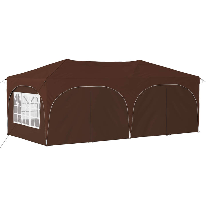 Pop-up Festtelt 575 x 288 x 245 cm Brun Oxford stof