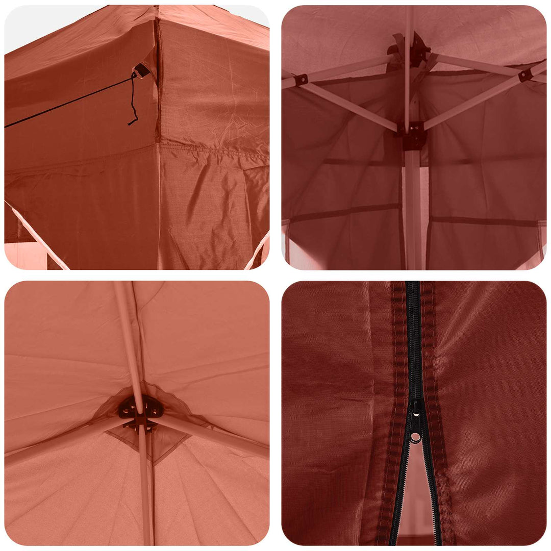 Pop-up Festtelt 575 x 288 x 245 cm Terrakotta Oxford stof