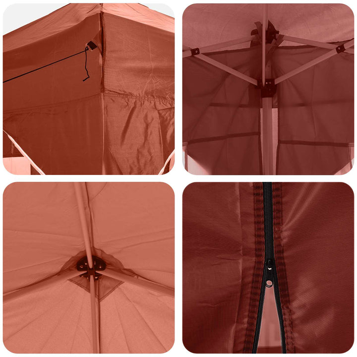 Pop-up Festtelt 575 x 288 x 245 cm Terrakotta Oxford stof